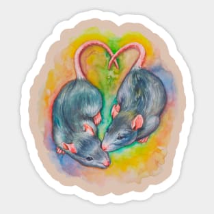 The watercolor rats (mouses) Sticker